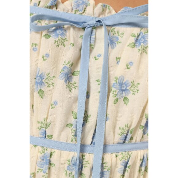 Petal & Pup Felicity Midi Dress in Ivory Blue Size Medium - Picture 11 of 12
